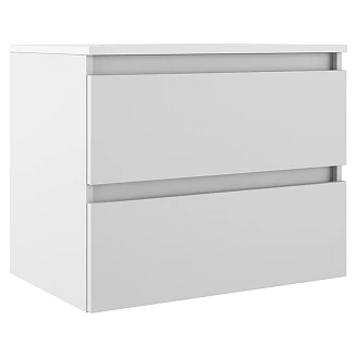 Tvättställsskåp <strong>Blisse</strong>  Vit Matt 70 cm med Två Lådor & Handfat Vit Blank