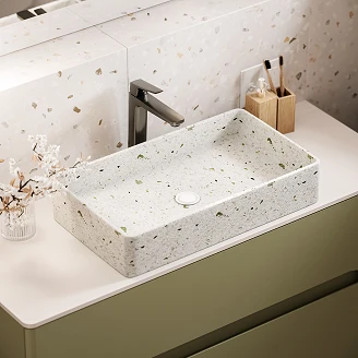 Cement Tvättställ <strong>Gresta</strong>  Rektangulär Ljusgrå Matt 61x35 cm