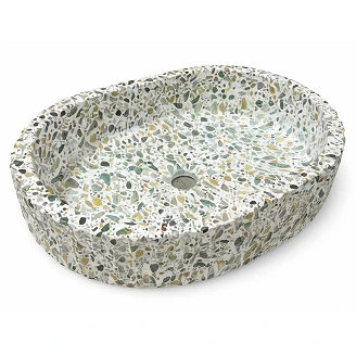 Terrazzo Tvättställ <strong>Ardo</strong>  Oval Grön Matt