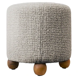 Sittpuff <strong>Vrelo</strong>  Taupe, Valnöt Ø38 cm