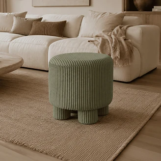 Sittpuff <strong>Pundi</strong>  Olivgrön Ø40 cm