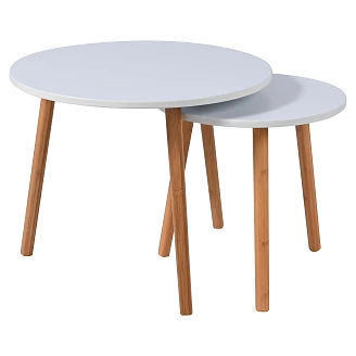 Set med Soffbord  Ø40 & Ø55 cm <strong>Klyn</strong>  Vit