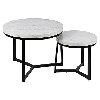 Set med Soffbord  Ø40 & Ø60 cm <strong>Kredo</strong>  Grå Marmor