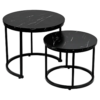 Set med Soffbord  Ø43 & Ø53 cm <strong>Falke</strong>  Svart