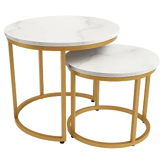 Set med Soffbord  Ø43 & Ø53 cm <strong>Grynlo</strong>  Marmor
