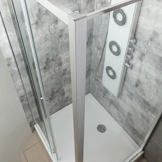 Duschhörn <strong>Solcore</strong>  100x100 cm Krom Blank Skjutbar