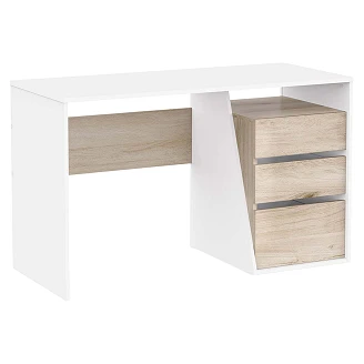 Skrivbord <strong>Haldor</strong>  Ljus Trä, 3 Lådor 127x55 cm