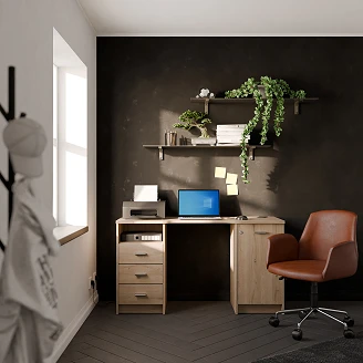 Skrivbord <strong>Mio</strong>  Royal Ek, 1 Dörr, 3 Lådor 132x48 cm