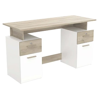 Skrivbord <strong>Platin</strong>  Vit, Kronberg Ek, 1 Dörr 135x55 cm