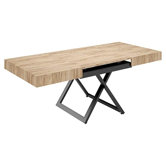 Bord Utdragbart Mimosa Guld Craft-Ek 120 cm med U-Ben & Justerbar Höjd