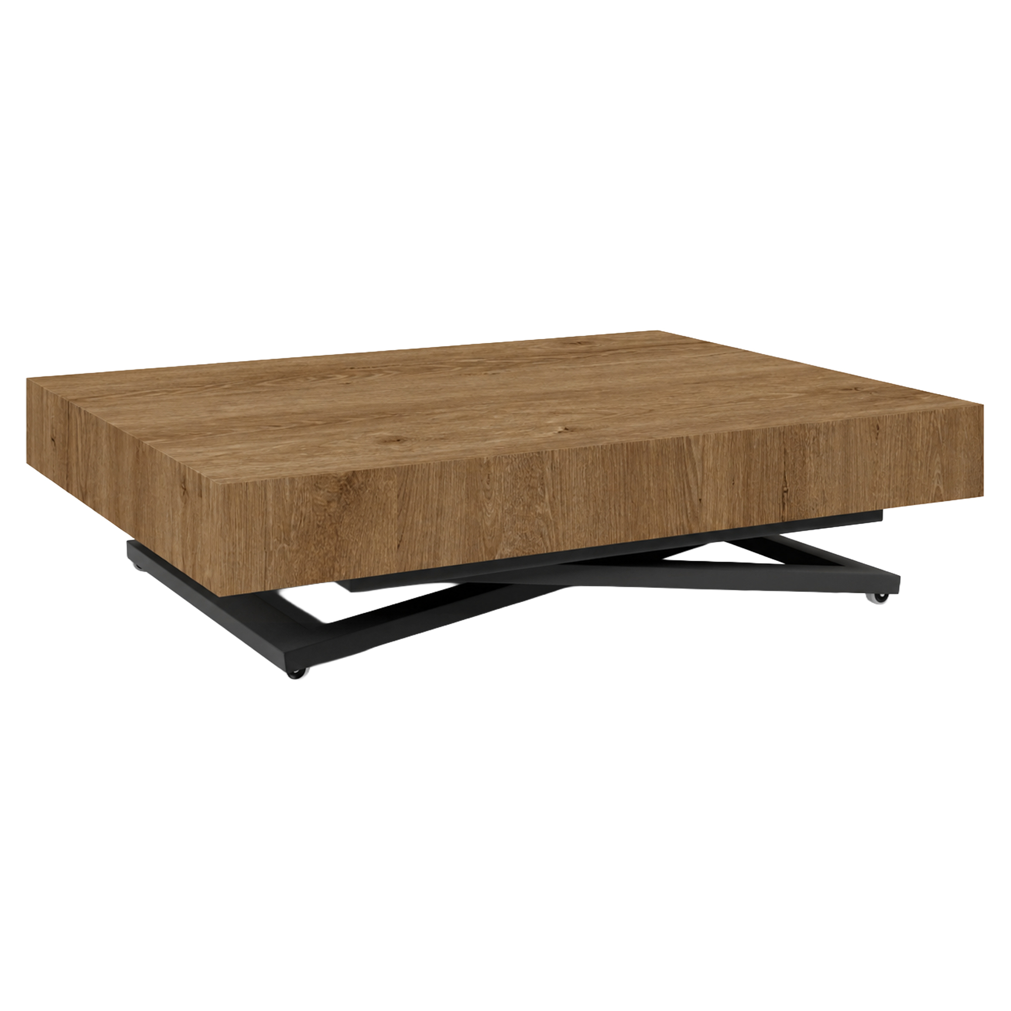 Bord Utdragbart Mimosa Mörk Lefkas-Ek 120 cm med U-Ben & Justerbar Höjd