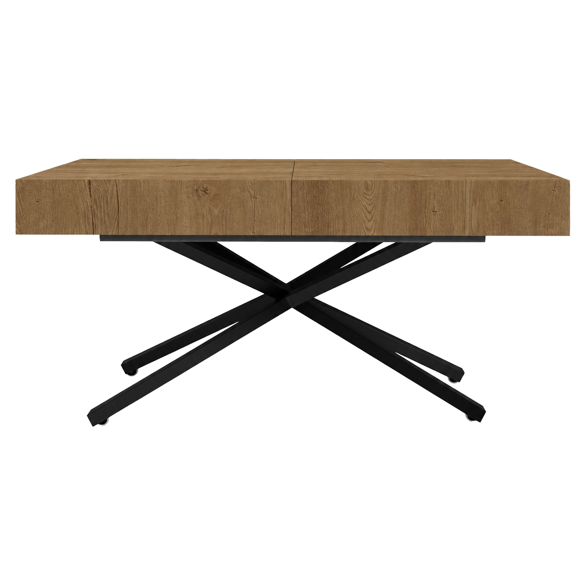 Bord Utdragbart Mimosa Mörk Lefkas-Ek 120 cm med X-Ben & Justerbar Höjd