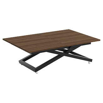 Bord Utdragbart <strong>Noric</strong>  Franklin Tobaksvalnöt 120 cm med Justerbar Höjd