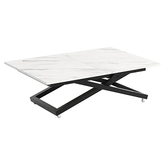 Bord Utdragbart <strong>Noric</strong>  Bianco Marmor 120 cm med Justerbar Höjd