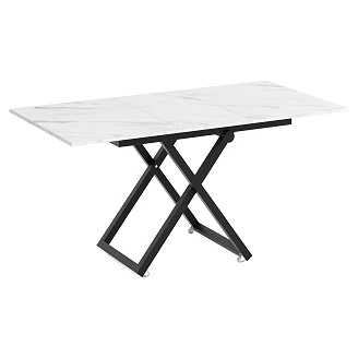 Bord Utdragbart <strong>Noric</strong>  Bianco Marmor 120 cm med Justerbar Höjd