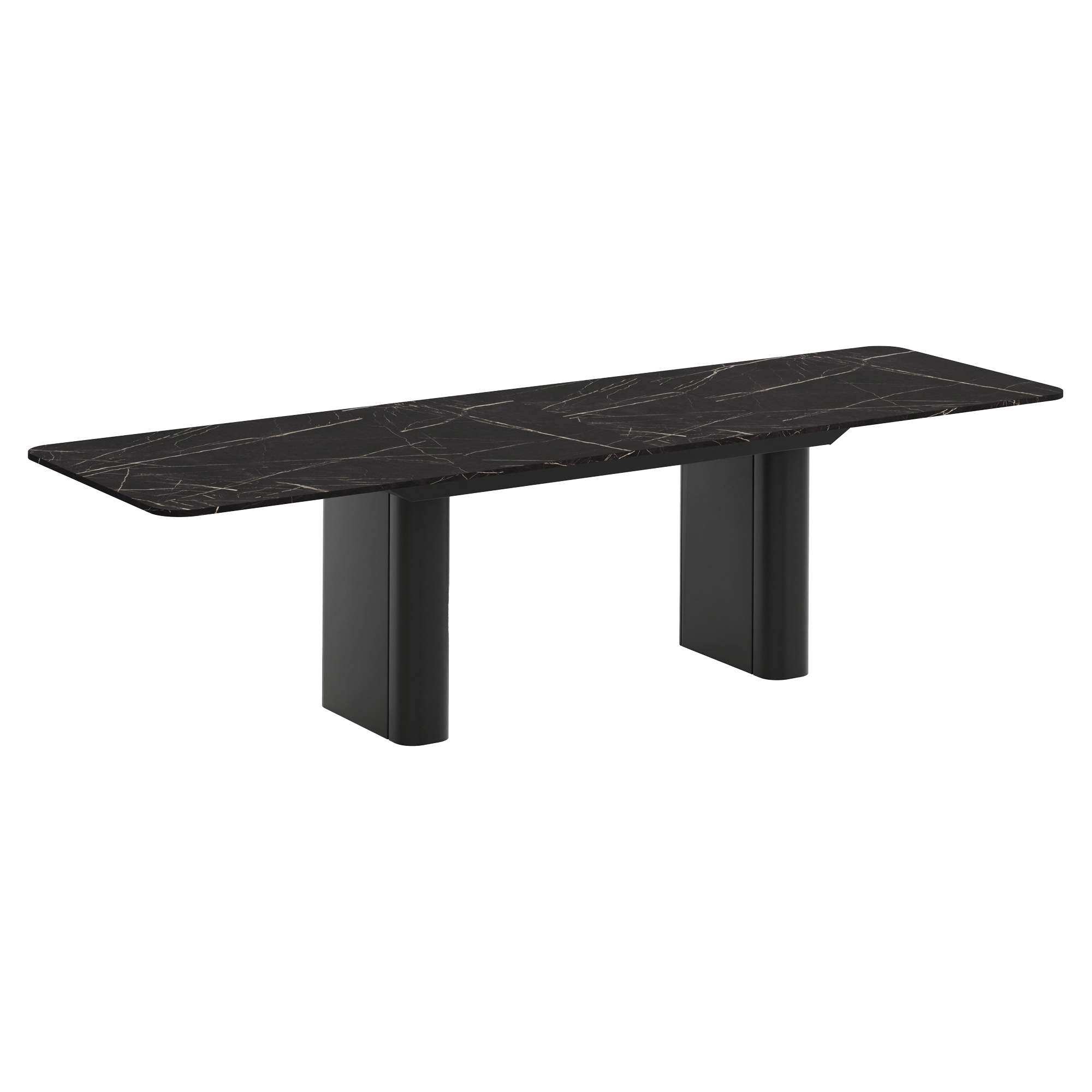 Matbord Utdragbart Valen Svart Grigia Pietra 200/296 cm