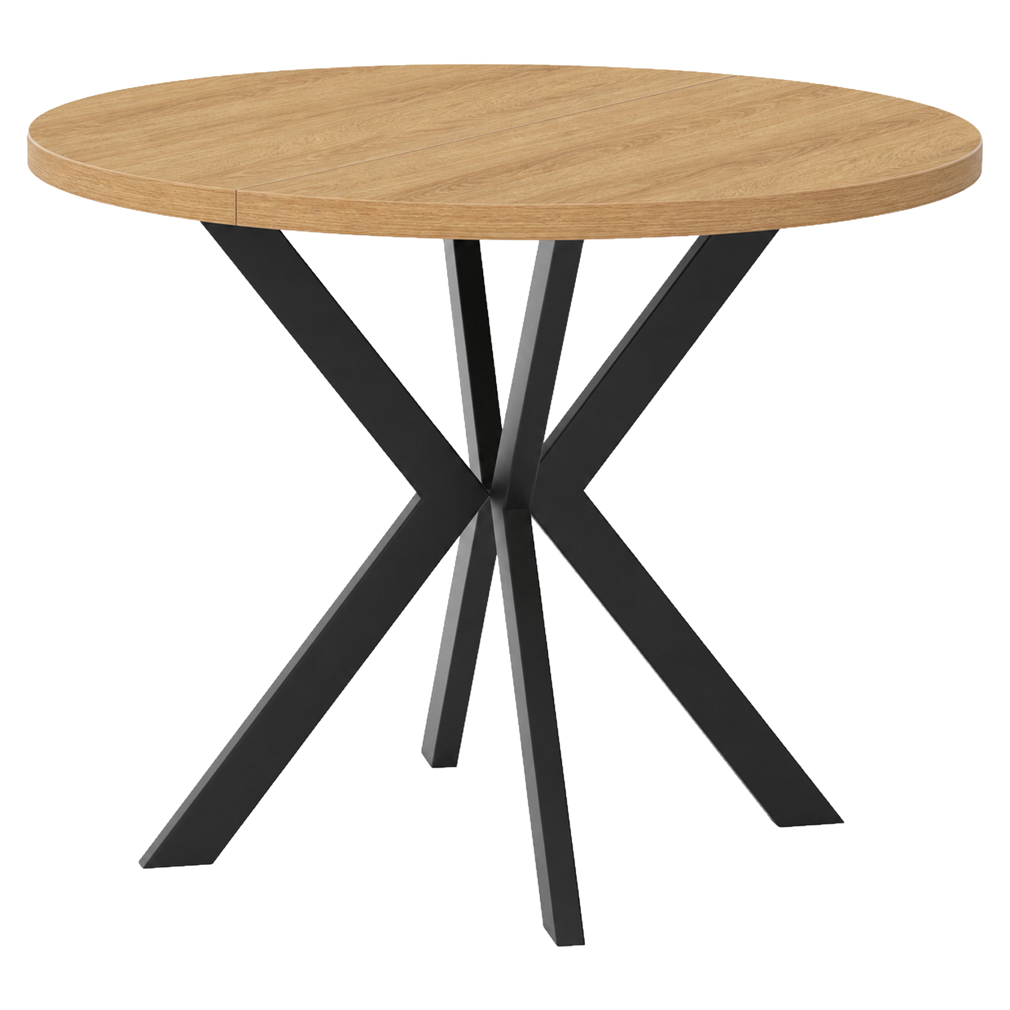 Matbord Utdragbart Skadi Naturlig Hikora-Ek Ø100/176 cm