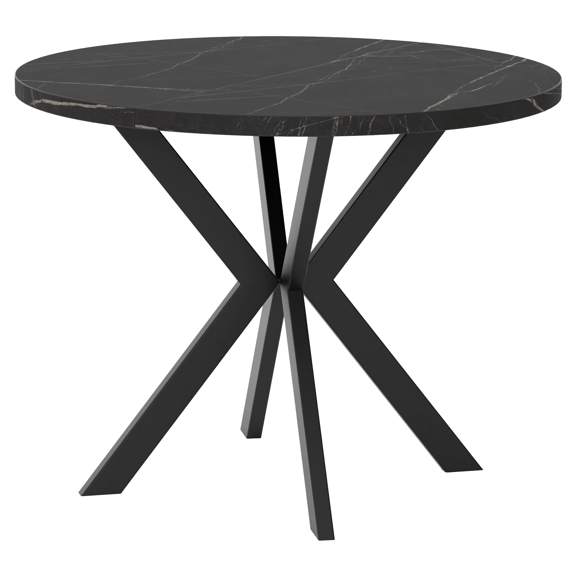 Matbord Utdragbart Skadi Svart Grigia Pietra Ø100/176 cm