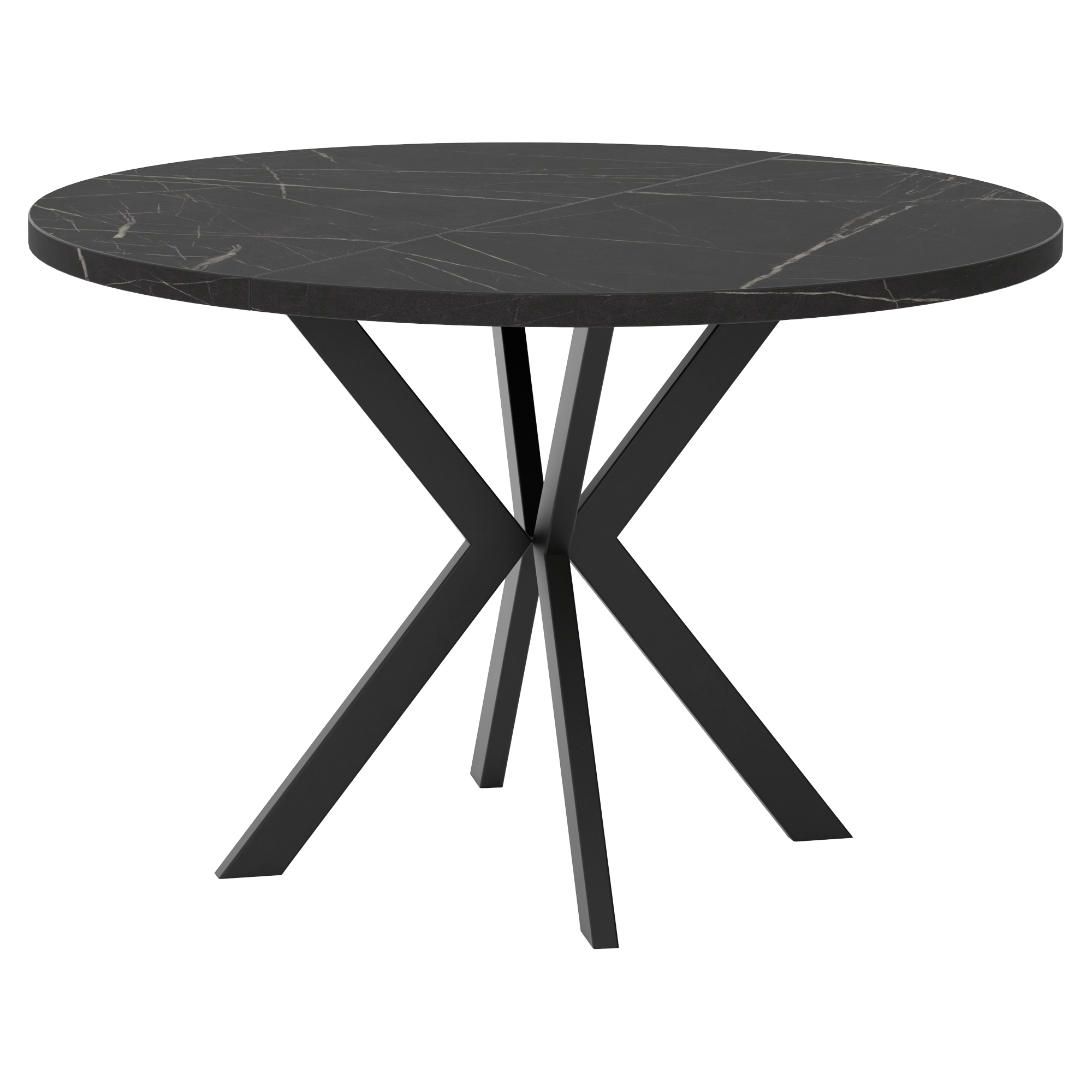 Matbord Utdragbart Skadi Svart Grigia Pietra Ø120/196 cm