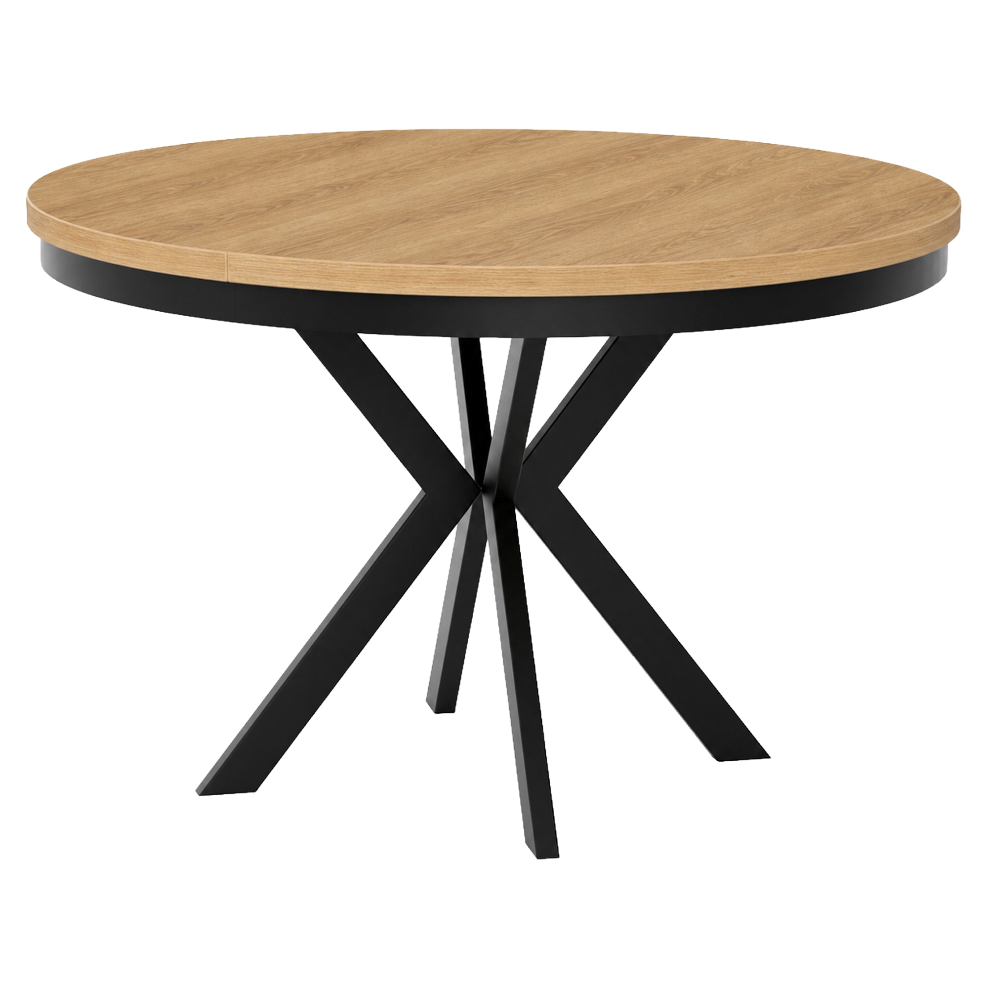 Matbord med Kant Utdragbart Skadi Naturlig Hikora-Ek Ø120/196 cm