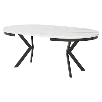 Matbord med Kant Utdragbart <strong>Skadi</strong>  Bianco Marmor Ø120/196 cm