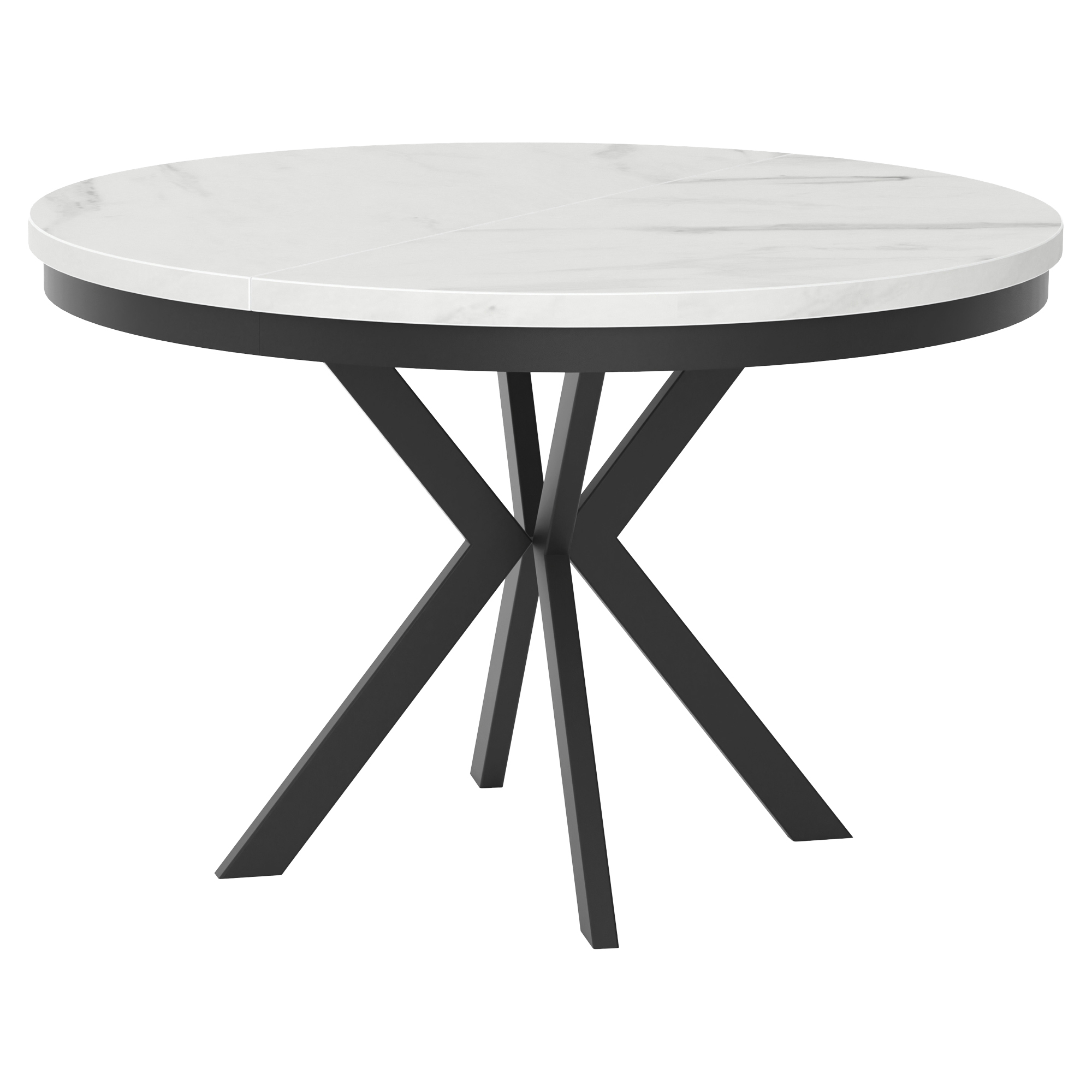 Matbord med Kant Utdragbart Skadi Bianco Marmor Ø120/196 cm