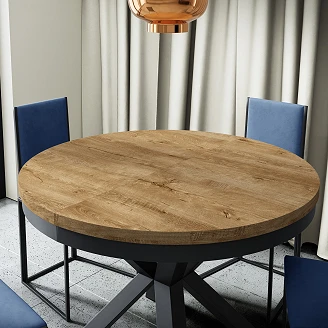 Matbord Utdragbart <strong>Lofoten</strong>  Mörk Lefkas-Ek Ø100/176 cm
