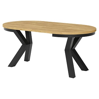 Matbord Utdragbart <strong>Lofoten</strong>  Naturlig Hikora-Ek Ø100/176 cm