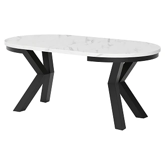 Matbord Utdragbart <strong>Lofoten</strong>  Bianco Marmor Ø100/176 cm