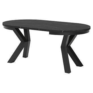 Matbord Utdragbart <strong>Lofoten</strong>  Svart Grigia Pietra Ø100/176 cm