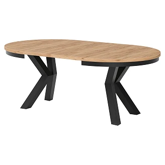 Matbord Utdragbart <strong>Lofoten</strong>  Naturlig Halifax-Ek Ø120/196 cm
