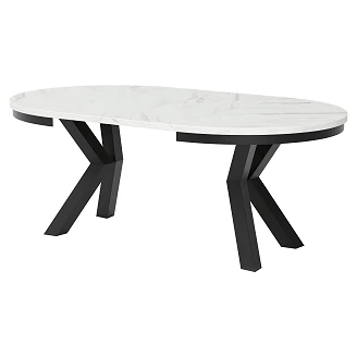 Matbord Utdragbart <strong>Lofoten</strong>  Bianco Marmor Ø120/196 cm