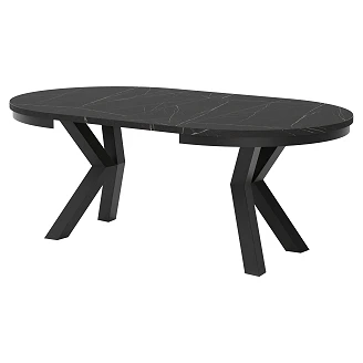 Matbord Utdragbart <strong>Lofoten</strong>  Svart Grigia Pietra Ø120/196 cm