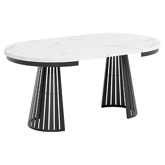Matbord Utdragbart <strong>Roros</strong>  Bianco Marmor Ø100/176 cm