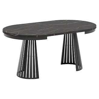 Matbord Utdragbart <strong>Roros</strong>  Svart Grigia Pietra Ø100/176 cm