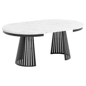 Matbord Utdragbart <strong>Roros</strong>  Bianco Marmor Ø120/196 cm