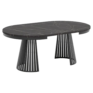 Matbord Utdragbart <strong>Roros</strong>  Svart Grigia Pietra Ø120/196 cm