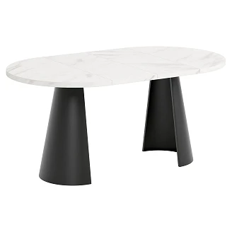 Matbord Utdragbart <strong>Acrux</strong>  Bianco Marmor Ø100/176 cm
