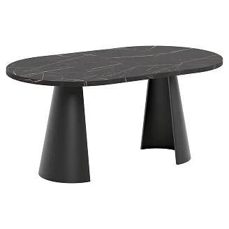 Matbord Utdragbart <strong>Acrux</strong>  Svart Grigia Pietra Ø100/176 cm