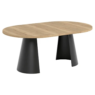 Matbord Utdragbart <strong>Acrux</strong>  Naturlig Halifax-Ek Ø120/196 cm