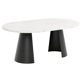 Matbord Utdragbart <strong>Acrux</strong>  Bianco Marmor Ø120/196 cm