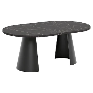 Matbord Utdragbart <strong>Acrux</strong>  Svart Grigia Pietra Ø120/196 cm