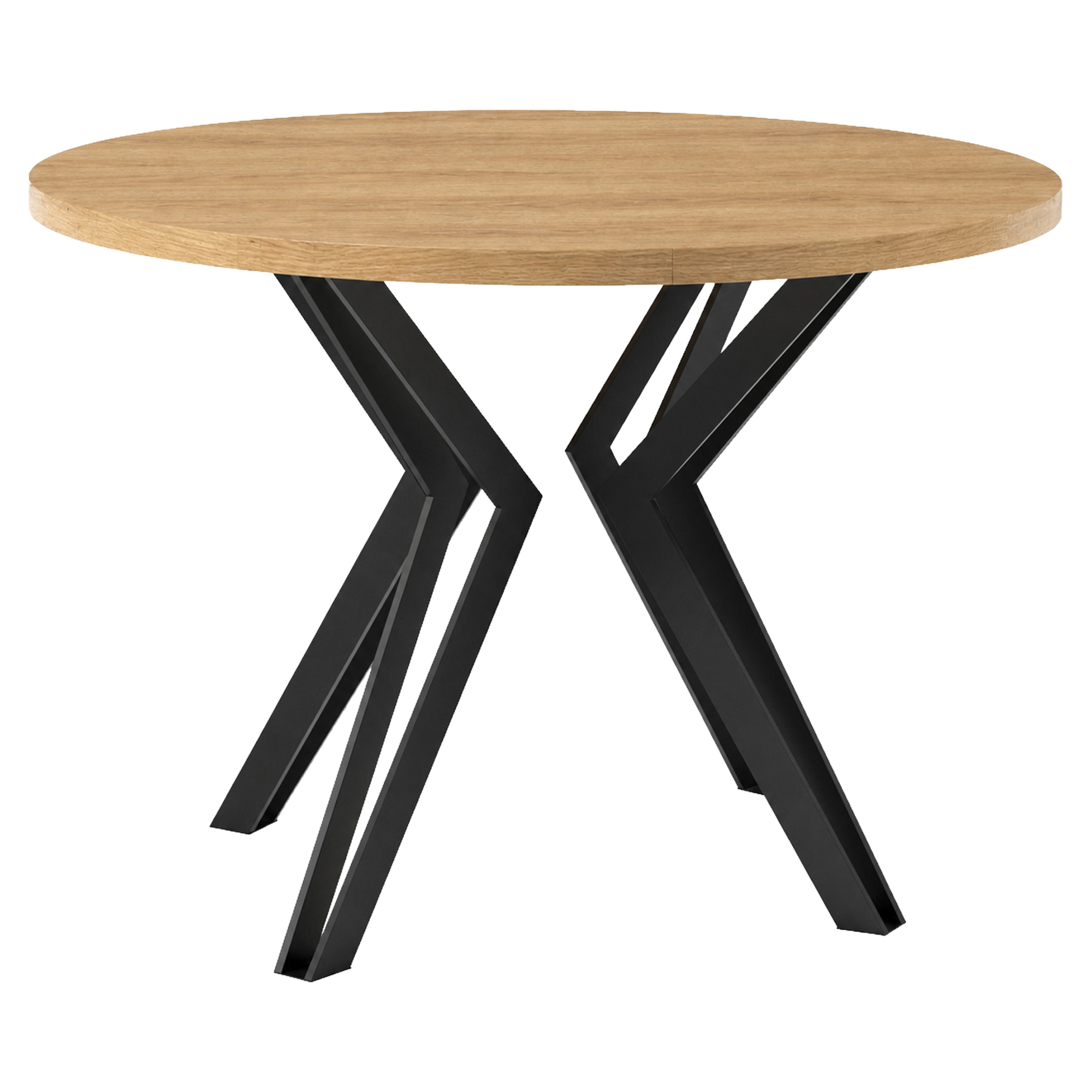 Matbord Utdragbart Bellun Naturlig Hikora-Ek Ø100/176 cm