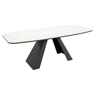 Matbord Utdragbart <strong>Ligna</strong>  Bianco Marmor 160/198 cm