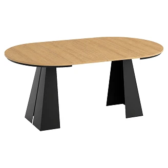 Matbord Utdragbart <strong>Dain</strong>  Naturlig Hikora-Ek Ø100/176 cm