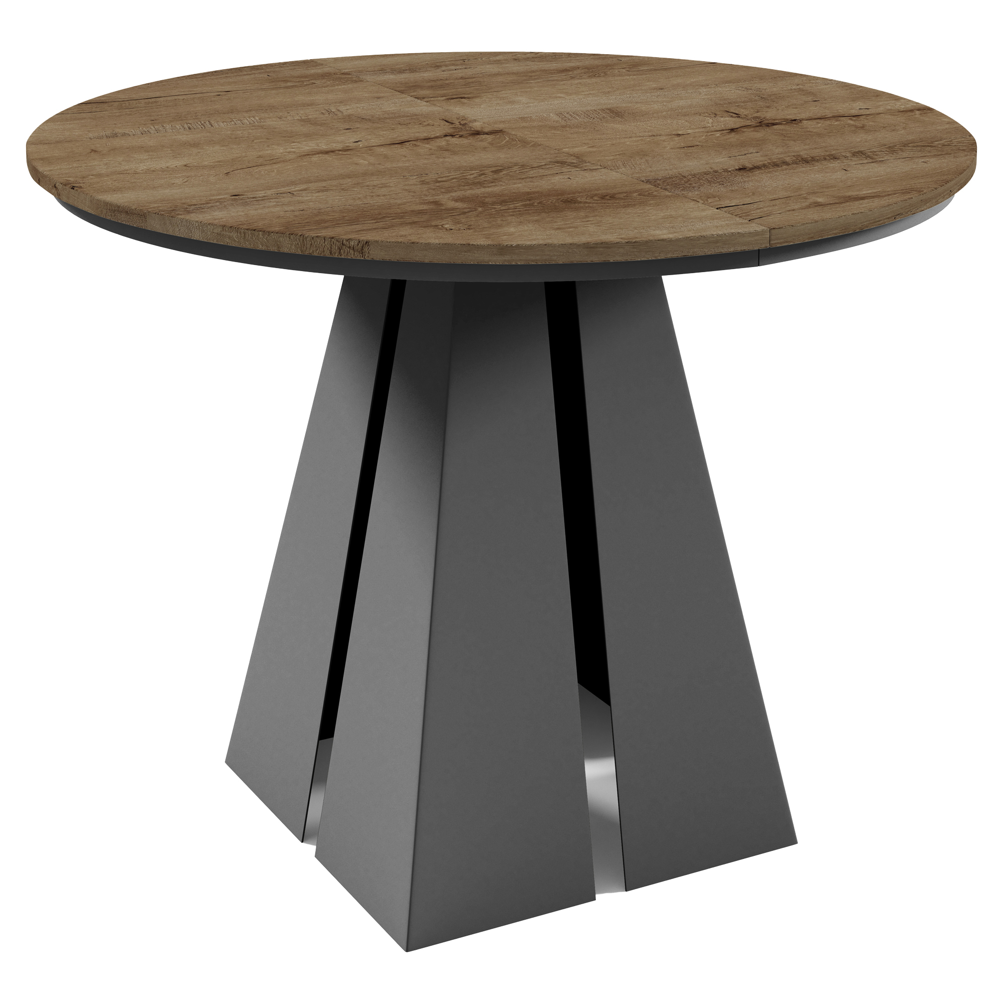 Matbord Utdragbart Dain Mörk Lefkas-Ek Ø120/196 cm