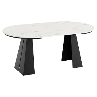 Matbord Utdragbart <strong>Dain</strong>  Bianco Marmor Ø120/196 cm