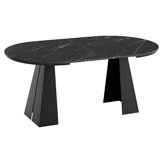 Matbord Utdragbart <strong>Dain</strong>  Svart Grigia Pietra Ø120/196 cm