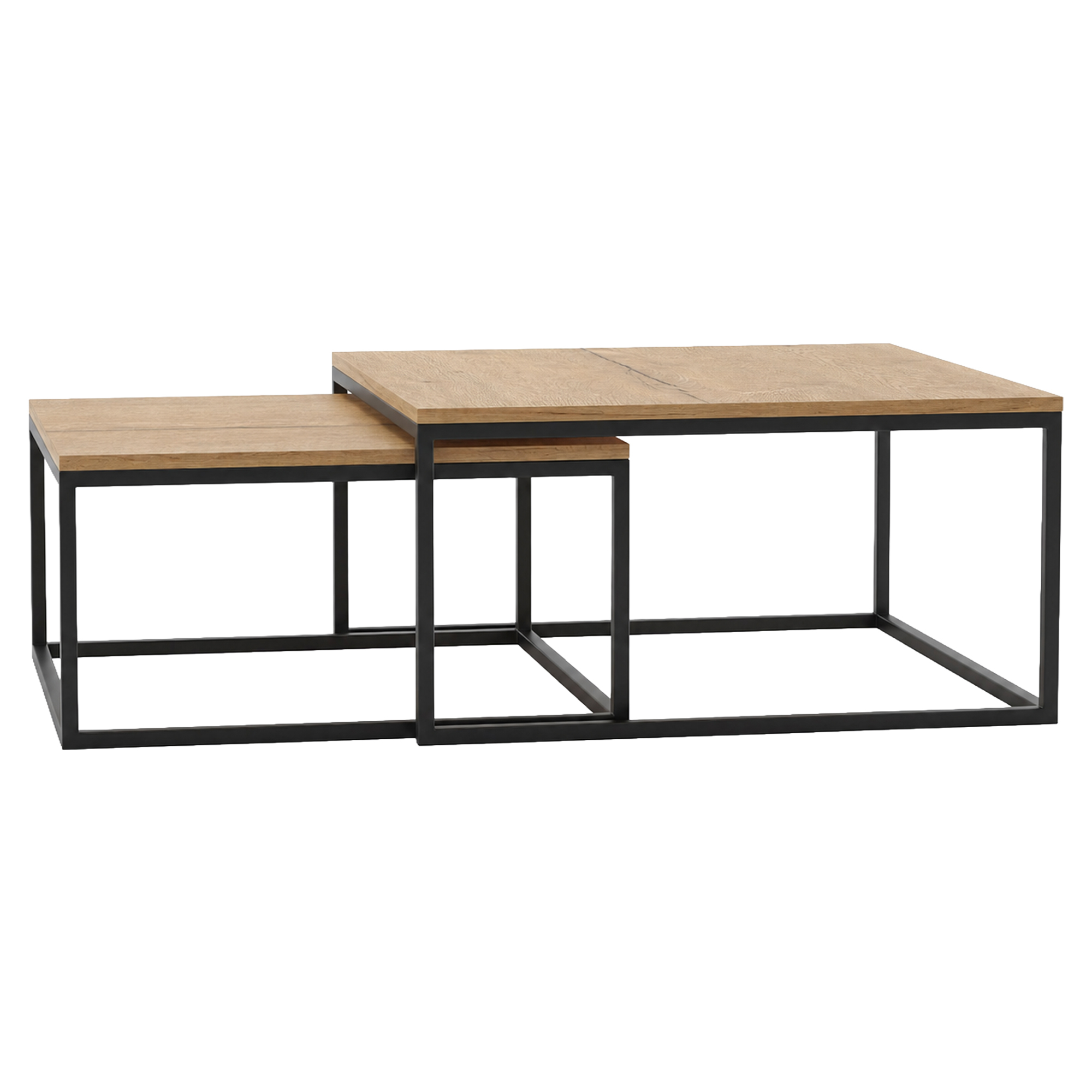 Set med Soffbord Congo Naturlig Halifax-Ek  77 & 67 cm