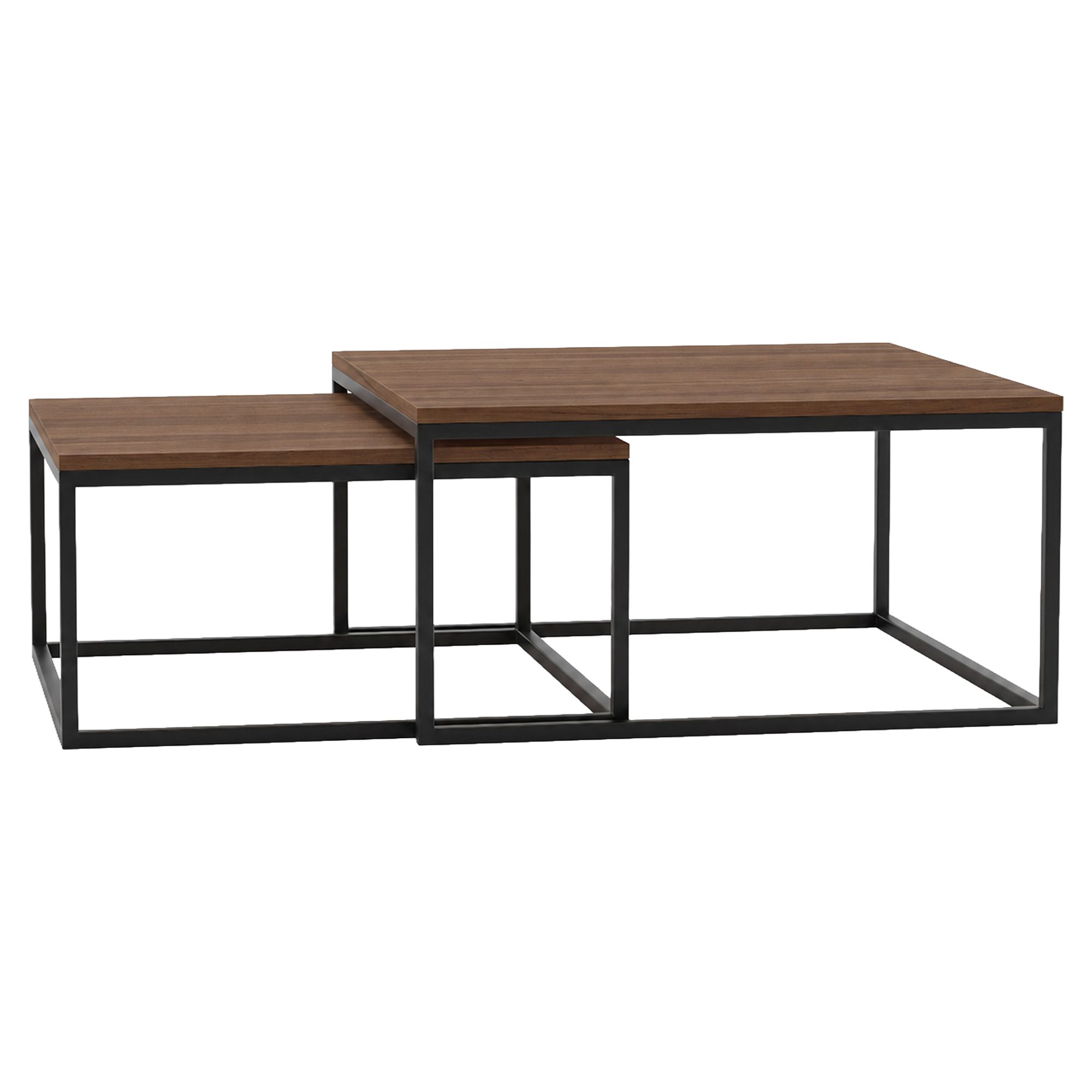 Set med Soffbord Congo Franklin Tobaksvalnöt  77 & 67 cm
